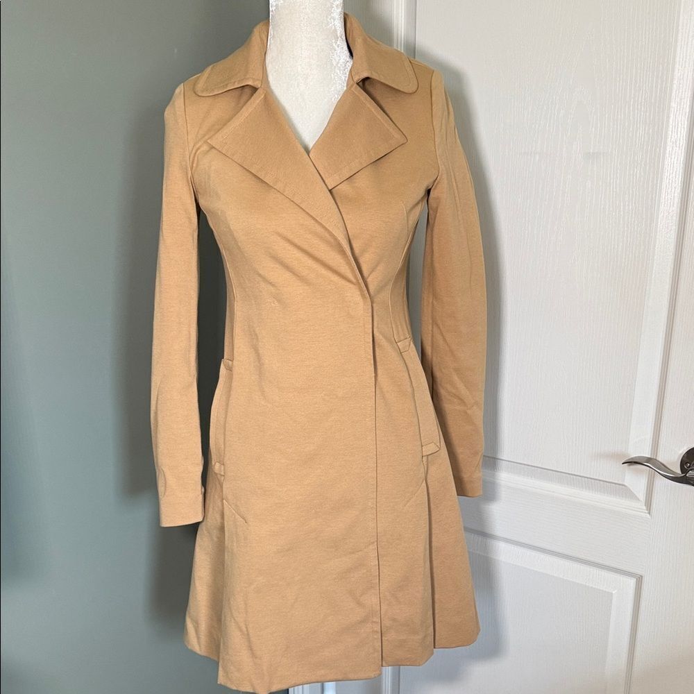 Cabi Camel Tan Longline Trench style Coat Women’s XS